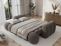 Canapea extensibila 3 locuri ELTAP, Cotonn, 256x119x105 cm, lemn/poliester, maro