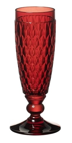 Set 4 pahare de sampanie, Villeroy & Boch, Boston, 145 ml, sticla cristal, rosu
