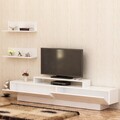 Comoda TV cu 2 rafturi, Zena Home, Lucca, pal melaminat, alb