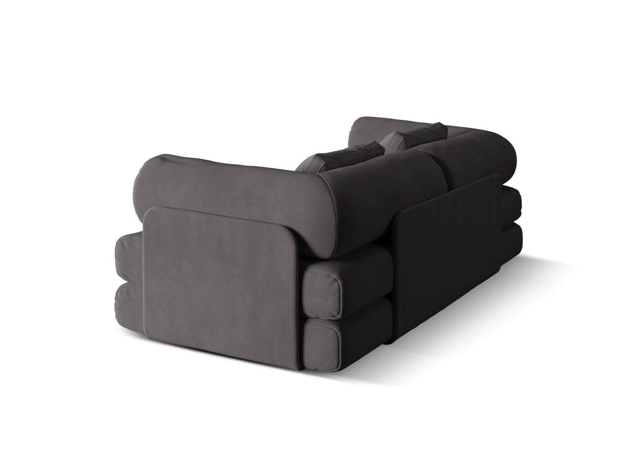 Canapea extensibila 3 locuri, Dreamy, Micadoni Home, 206x95x70 cm, catifea, gri inchis — imaginea 6
