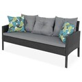 Set mobilier pentru gradina/terasa, Clary, 6 piese, otel/fibre sintetice, negru/gri