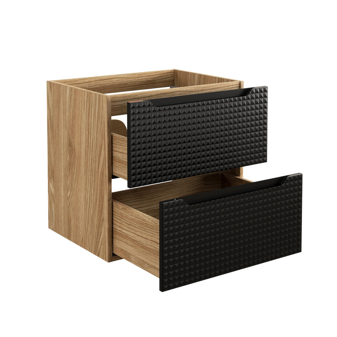 Set mobilier baie Luxor Black 90 cm, dulap inalt si masca cu lavoar, Comad, MDF/PAL, stejar/negru - view 4
