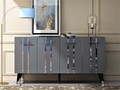Consola, Olivia, Asel, 150x80x40 cm, PAL , Antracit / Argintiu