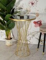 Masa de bar Tower, Mauro Ferretti, 70x103 cm, fier/sticla, auriu/negru
