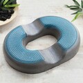 Perna pentru sezut din gel si carbune de bambusCharnut, InnovaGoods, cu husa detasabila, 47 x 34 x 7 cm, negru
