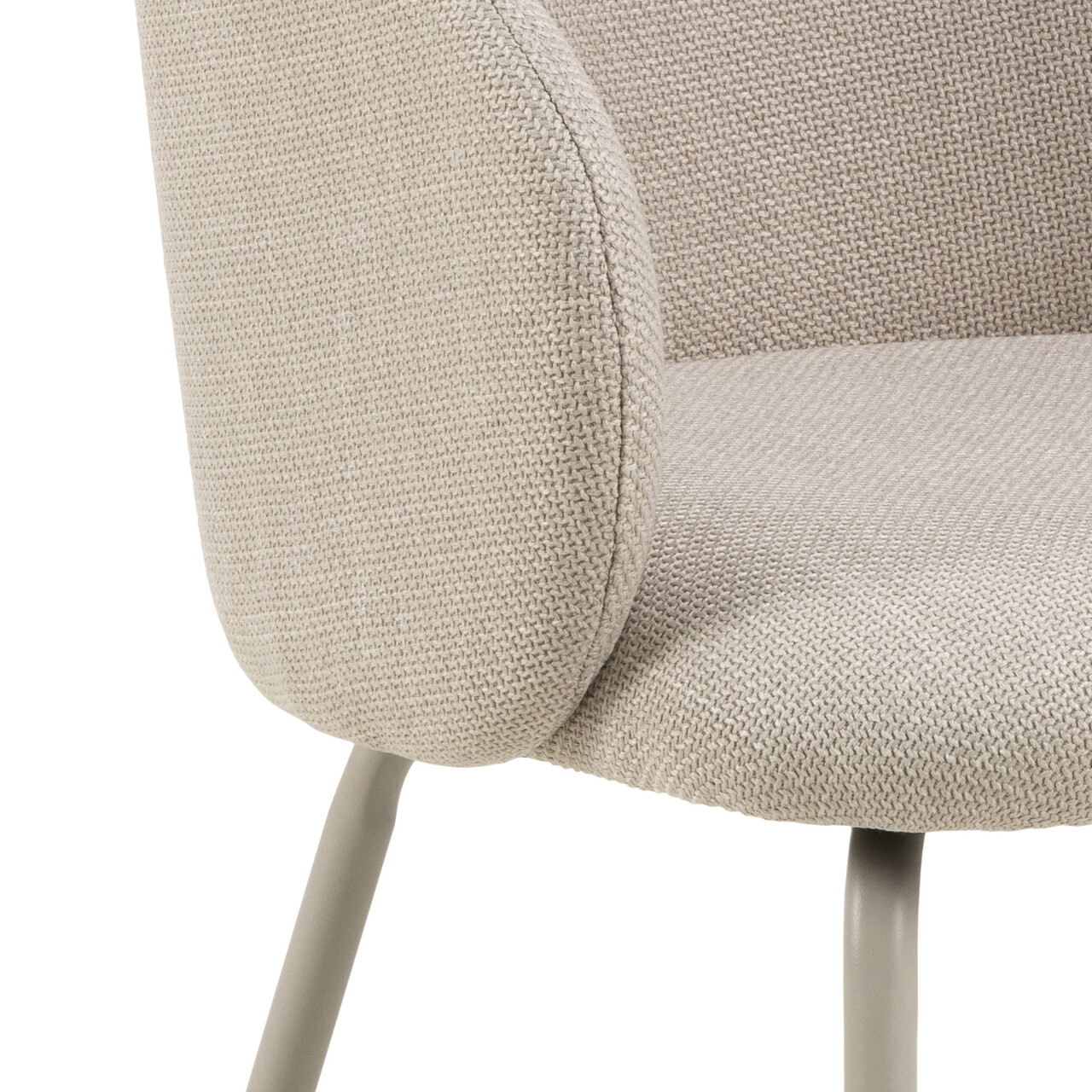 Scaun Eleanor, Actona, 55.5x55x79 cm, tesatura structurata/otel, bej/gri - view 2
