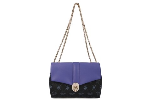 Geanta Beverly Hills Polo Club, 623, piele ecologica, negru/mov