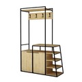 Cuier de perete, Decortie, Pall, 116x180x38 cm, Stejar / Negru