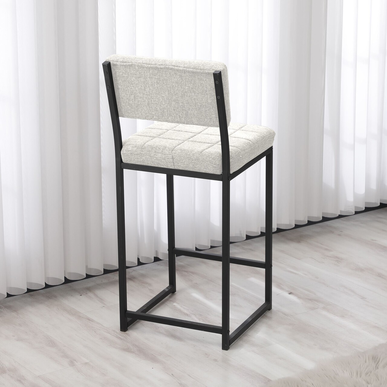 Scaun de bar, Hanah Home, Retro, 40x98x40 cm, Crem - imagine 4