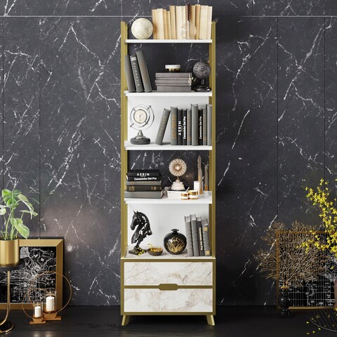 Corp biblioteca, decorotika, frida 60 cm, 59.3x191x35.2 cm, alb