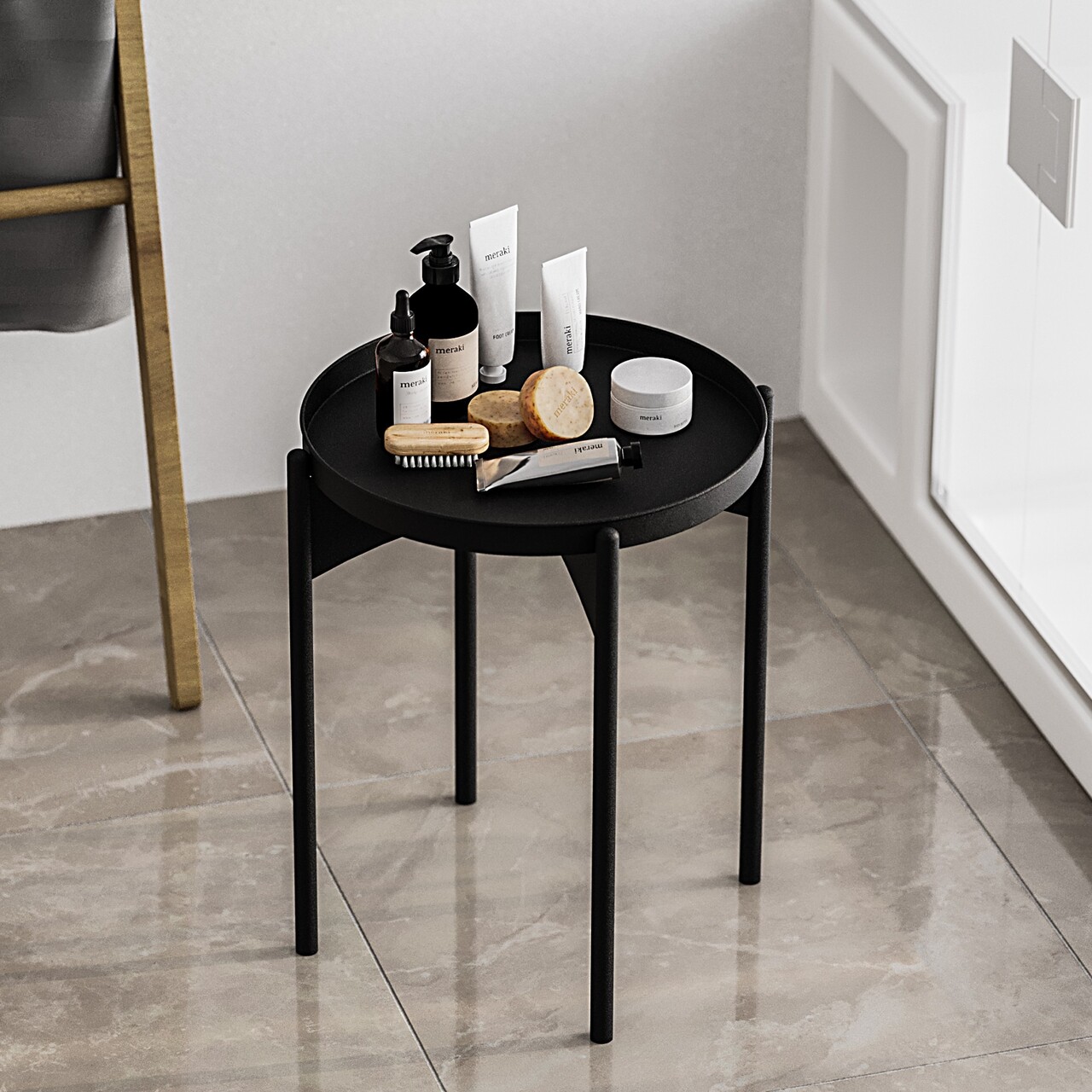 Masuta de cafea, Cerritos, Shb-002-A, 44x57x44 cm, Metal, Negru - 1 | YEO
