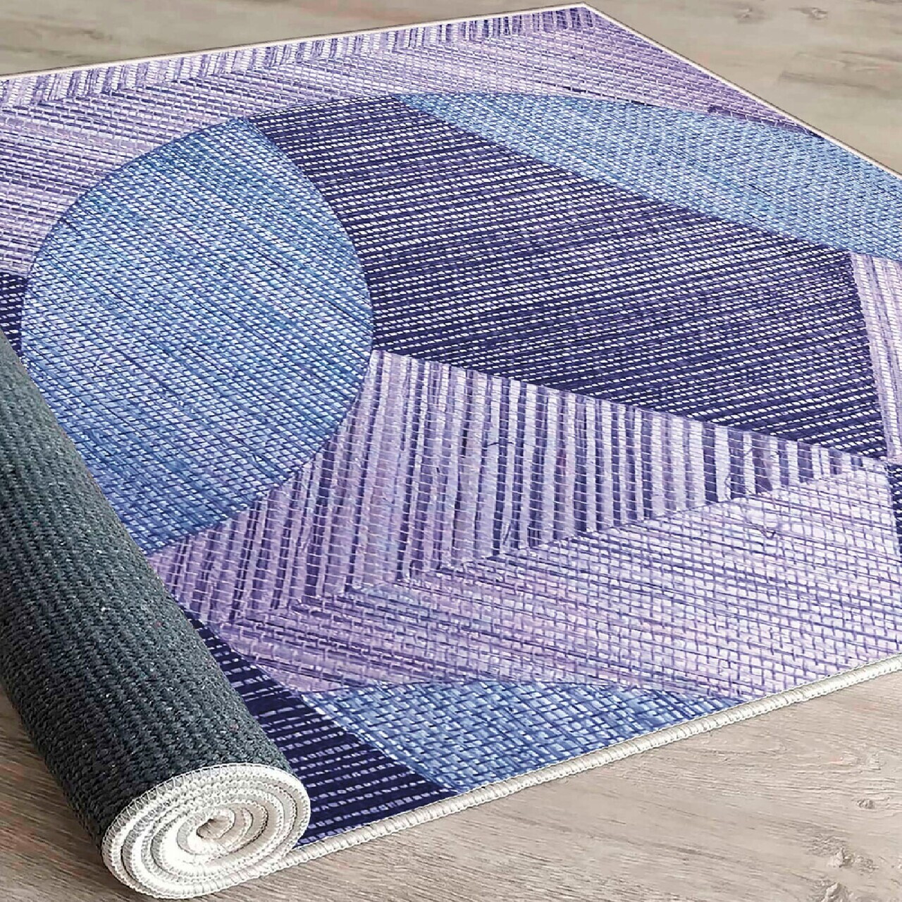 Covor, Woosonıl048, 180x280 cm, Mov / Liliac / Albastru — imaginea 5