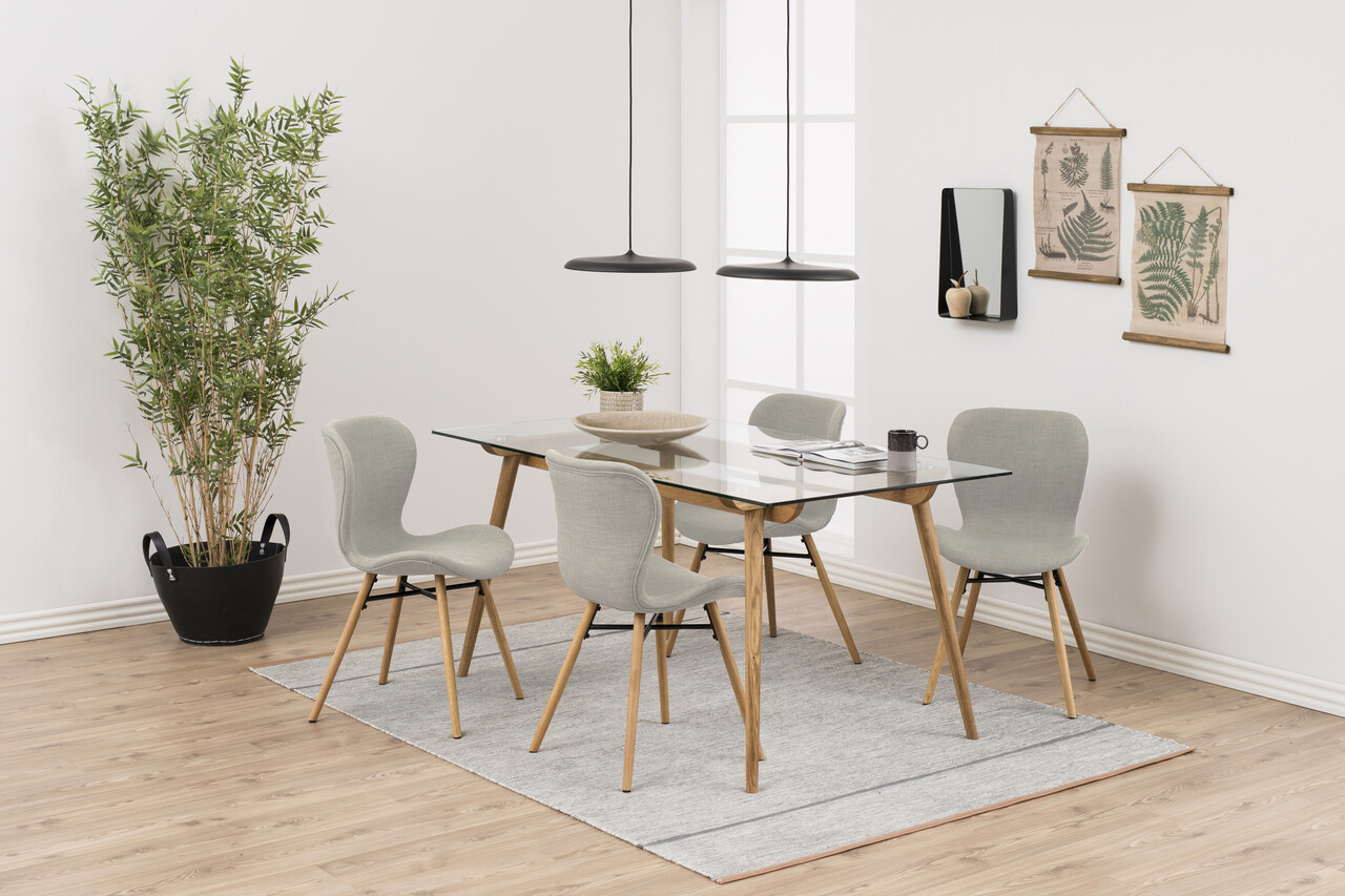 Scaun Batilda -A1, Actona, 47x53x82.5 cm, poliester/lemn de stejar, bej nisip - view 5