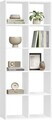 Biblioteca cu 10 compartimente, Scandinavian Style, Vasagle, 65.5x30x161.5 cm, PAL, alb cloud