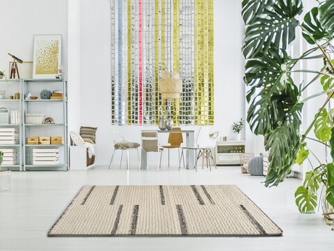 Covor, Focus White, 135 x 190 cm, 100% polipropilena, alb/gri