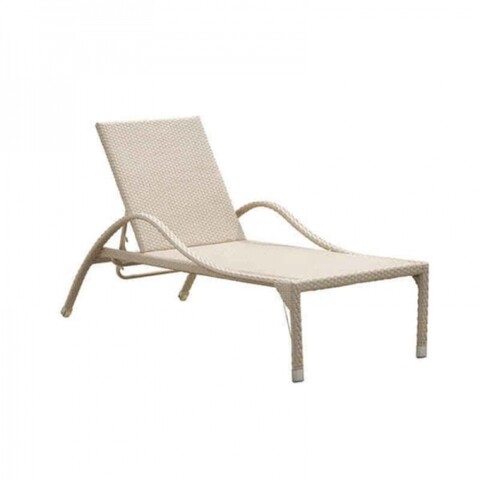 Sezlong, Cala, 190 x 76 x 60 cm, aluminiu/ratan, bej