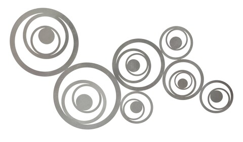 Decoratiune de perete bubbles, mauro ferretti, 120x60 cm, fier, argintiu
