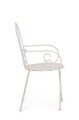 Scaun pentru gradina Etienne, Bizzotto, 49x49x89 cm, otel, invelis e-coating, finisaj mat, grej