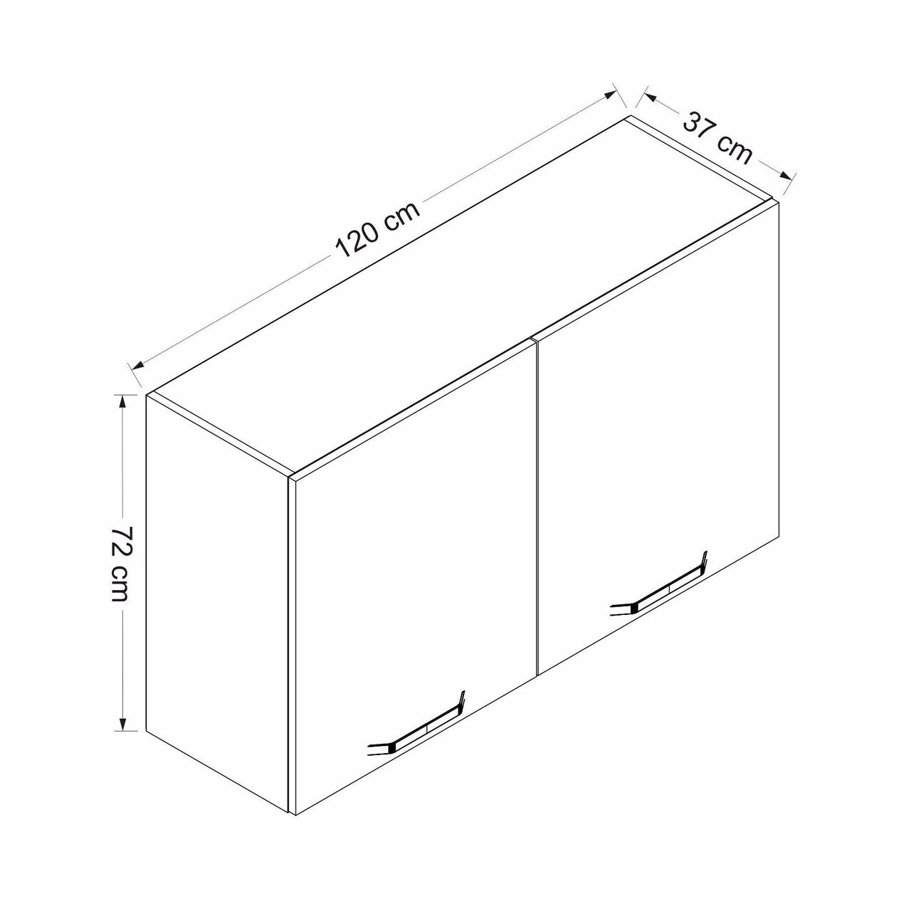 Dulap pentru bucatarie, Hanah Home, Minar, 120x72x37 cm, Alb — imaginea 7