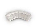 Canapea semirotunda 3 locuri, Lupine, Micadoni Home, BL, 322x135x70 cm, poliester chenille, alb