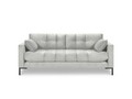 Canapea 3 locuri, Mamaia, Micadoni Home, BL, 177x92x75 cm, catifea, argintiu