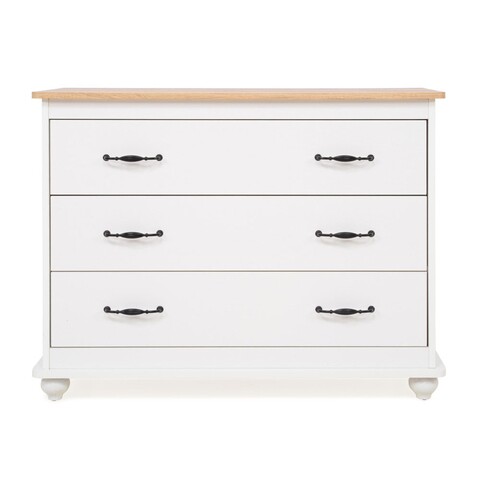 Comoda cu 3 sertare, carly, l.100 l.45 h.78, mdf/pal, alb/crem