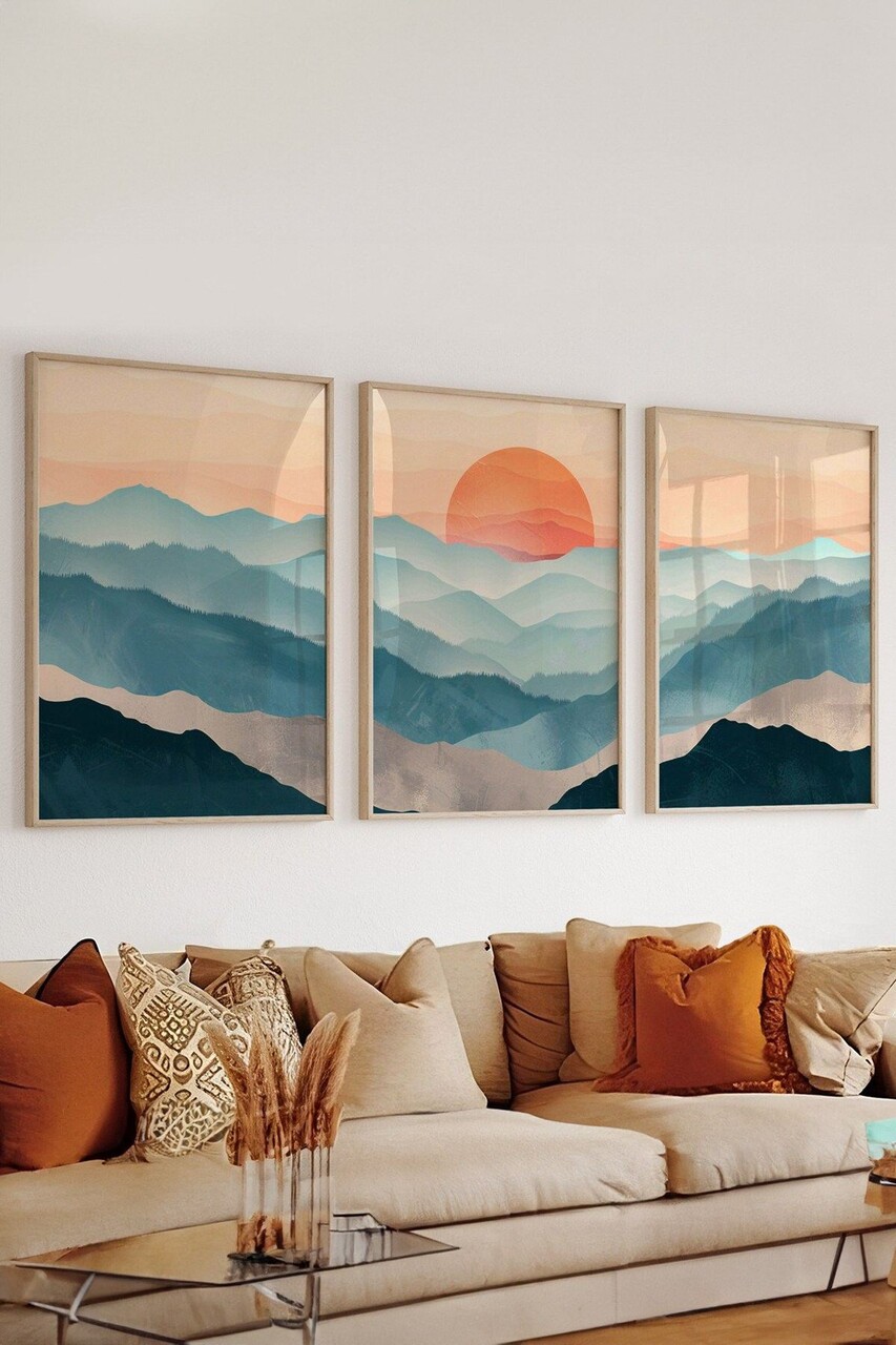 Set 3 tablouri decorative Artsycllct37 MDF Multicolor