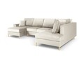 Coltar panoramic extensibil dreapta 7 locuri, Moghan, Micadoni Home, GL, 313x194x88 cm, catifea, bej deschis