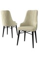 Set scaune 2 piese, Charlotte, Neta, Crem/Negru