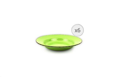 Set 6 farfurii pentru paste gala green, heinner, Ø22 cm, ceramica, verde