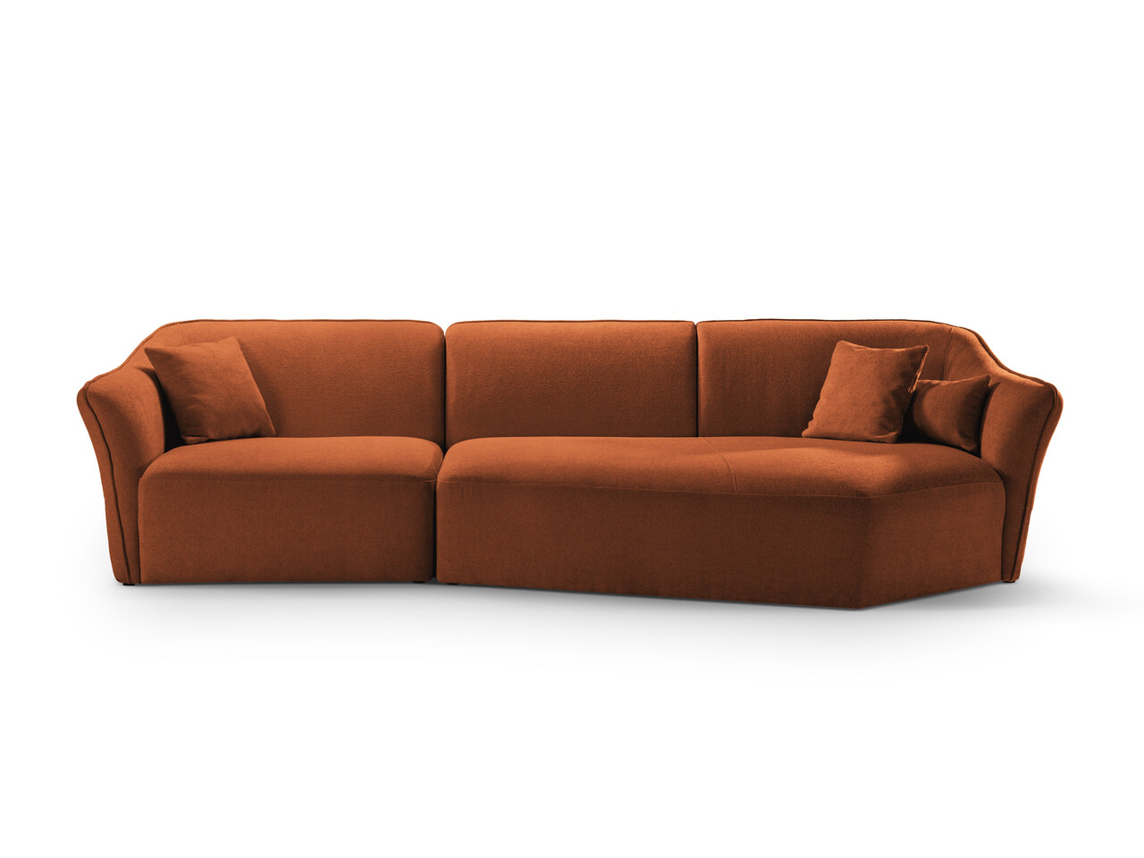 Coltar dreapta 5 locuri, Hailey, Micadoni Home, 292x138x79 cm, tesatura boucle, gri deschis