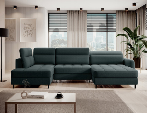 Coltar extensibil dreapta 4 locuri ELTAP, RT-38MAN, Berrto, 306x165x100 cm, lemn/poliester, verde inchis