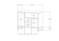 Consola, Puqa Design, İnci, 90x75x40 cm, PAL, Alb/Negru
