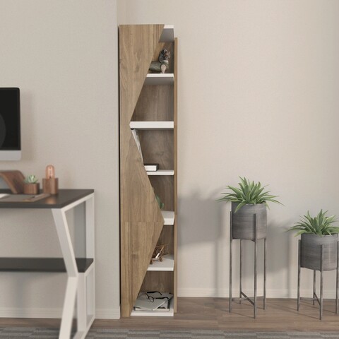 Corp biblioteca, zena home, arrow, 31.8x165x31.8 cm, pal, nuc / alb