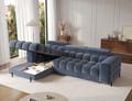 Coltar extensibil dreapta 3 locuri ELTAP, LT-40AU, Felro, 285x181x93 cm, lemn/poliester, albastru