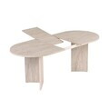 Set masa extensibila si scaune (7 piese), Nordure, Aleria 6, Travertin / Nuc / Alb