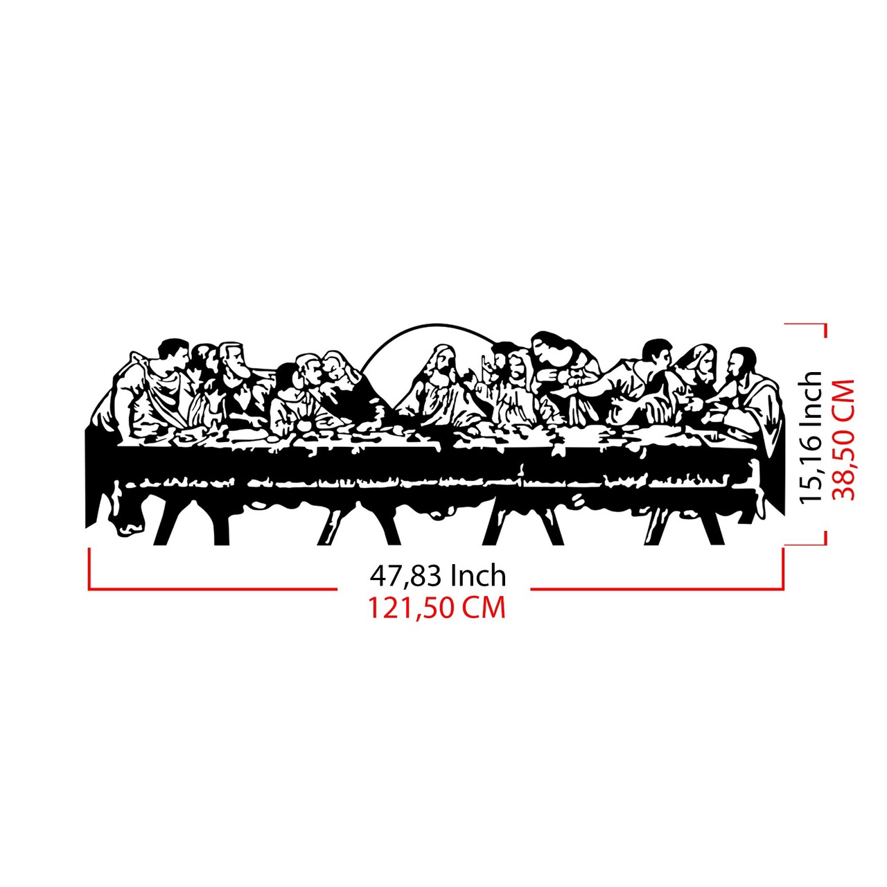 Decoratiune de perete, Last Dinner, metal, 121.5 x 38.5 cm, negru