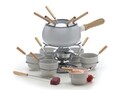 Set fondue, 22 piese, White Enamel, Excelsa, 6 persoane