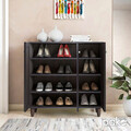 Pantofar cu 3 usi Santi, Pakoworld, 16 perechi pantofi, 89.5x34.5x91.5 cm, PAL melaminat, wenge