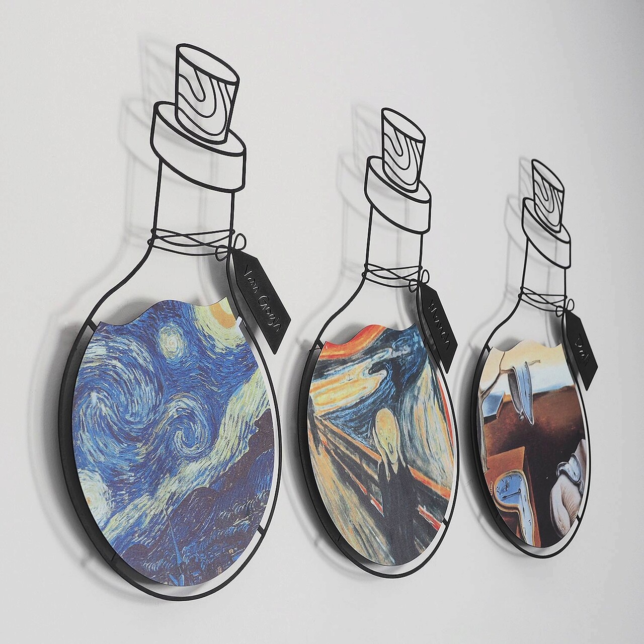 Decoratiune de perete, Art Potion Set of 3 Metal Wall Art, Dimensiune: 38 x 53 cm (3 bucăți), Multicolor - imagine 7