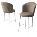 Set scaune  de bar 4 piese, Charlotte, Fora, Metal, Cappuccino / Alb