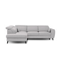 Coltar extensibil stanga 4 locuri ELTAP, LT-03NU, Noble, 255x201x100 cm, lemn/poliester, gri deschis