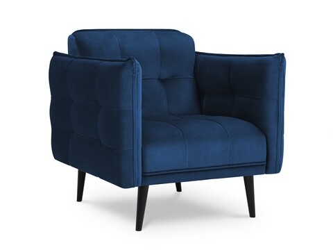 Fotoliu, Canna, Mazzini Sofas, 90x100x88 cm, catifea, albastru regal