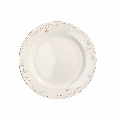 Farfurie intinsa, Tognana, Shabby Siena, 27 cm Ø, ceramica, alb