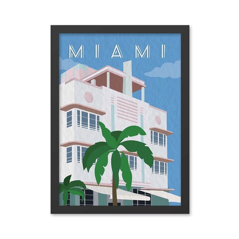 Tablou decorativ, Miami (35 x 45), MDF , Polistiren, Multicolor