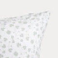 Lenjerie de pat King Size, EC Clover, Homla, 200x220 cm, 3 piese, bumbac, alb/verde
