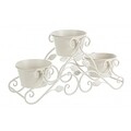 Ghiveci, Giselle Triple, Bizzotto, 60x20x30 cm, otel, crem