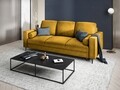Canapea extensibila, Camellia, Mazzini Sofas, 3 locuri, cu lada de depozitare, 220x100x92 cm, catifea, galben