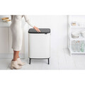 Cos de gunoi cu soft touch, Brabantia, Bo Touch, 60 L, 31.2x54.5x81.5 cm, otel, alb