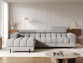 Coltar extensibil dreapta 3 locuri ELTAP, LT-04SO, Felro, 285x181x93 cm, lemn/poliester, gri inchis